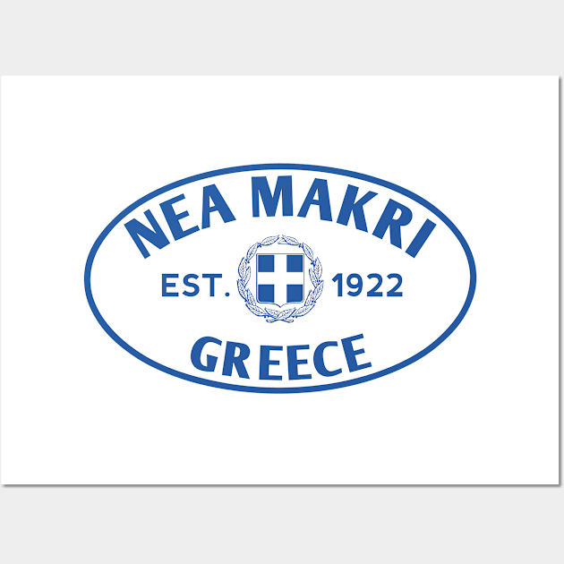 Nea Makri Greece Oval Wall Art by urban-wild-prints